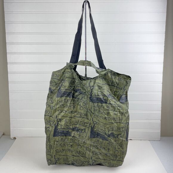 UNIQLO Jean Michel Basquiat Pocketable Tote Bag Olive Green Limited Edition NWT - Picture 1 of 5